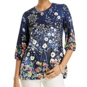 JOHNNY WAS The Janie Favorite Floral Puff Sleeve Top ~ NWT
